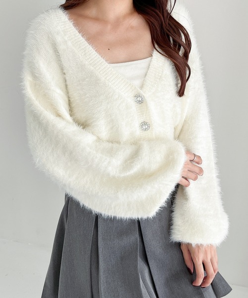 セール】ジュエルボタンカーディガン 150137（カーディガン/ボレロ