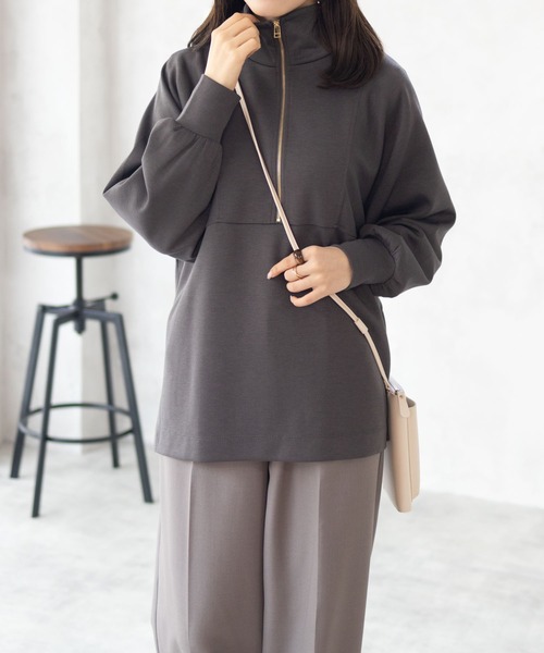 HusHusH（ハッシュアッシュ）の「HusHusH デザインZIPプルオーバー（その他トップス・レディース・グレイッシュベージュ/ブラック/チャコールグレー・M/L）」の3枚目の写真