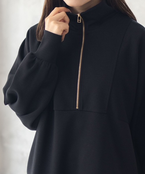 HusHusH（ハッシュアッシュ）の「HusHusH デザインZIPプルオーバー（その他トップス・レディース・グレイッシュベージュ/ブラック/チャコールグレー・M/L）」の9枚目の写真