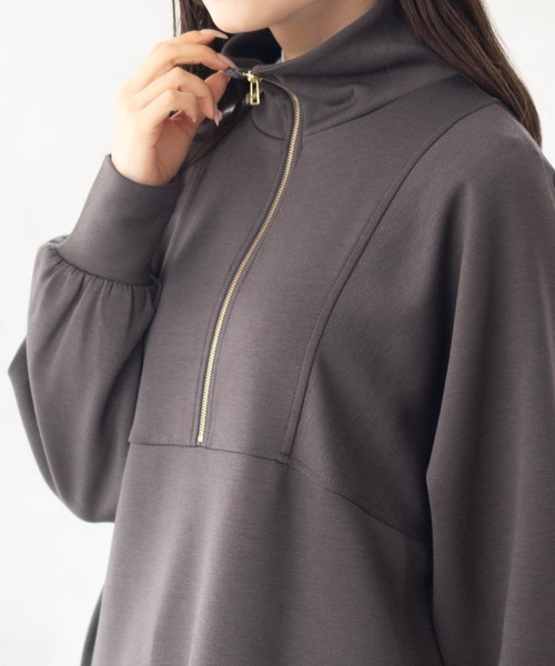 HusHusH（ハッシュアッシュ）の「HusHusH デザインZIPプルオーバー（その他トップス・レディース・グレイッシュベージュ/ブラック/チャコールグレー・M/L）」の12枚目の写真