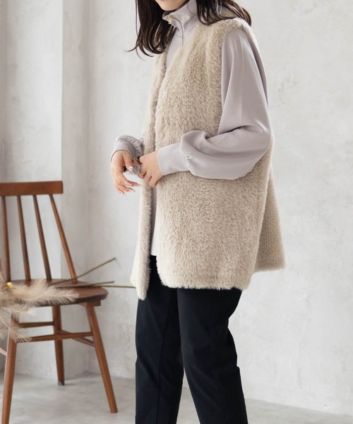 HusHusH（ハッシュアッシュ）の「HusHusH デザインZIPプルオーバー（その他トップス・レディース・グレイッシュベージュ/ブラック/チャコールグレー・M/L）」の6枚目の写真