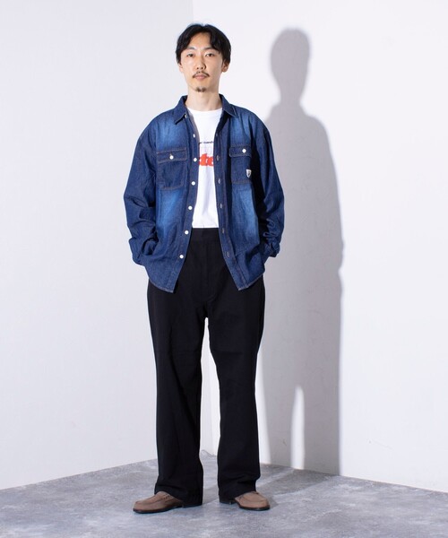 GEVACO（ゲバコ）の「【GEVACO/ゲバコ】イージーウエストストレートパンツ ワンポイントロゴ（チノパンツ・メンズ・ブラック/キャメル/チャコールグレー・M/L）」の4枚目の写真