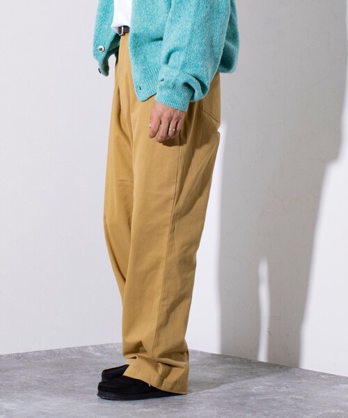 GEVACO（ゲバコ）の「【GEVACO/ゲバコ】イージーウエストストレートパンツ ワンポイントロゴ（チノパンツ・メンズ・ブラック/キャメル/チャコールグレー・M/L）」の9枚目の写真