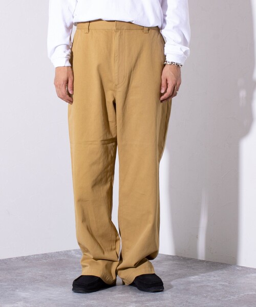 GEVACO（ゲバコ）の「【GEVACO/ゲバコ】イージーウエストストレートパンツ ワンポイントロゴ（チノパンツ・メンズ・ブラック/キャメル/チャコールグレー・M/L）」の12枚目の写真