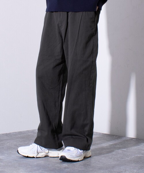 GEVACO（ゲバコ）の「【GEVACO/ゲバコ】イージーウエストストレートパンツ ワンポイントロゴ（チノパンツ・メンズ・ブラック/キャメル/チャコールグレー・M/L）」の21枚目の写真