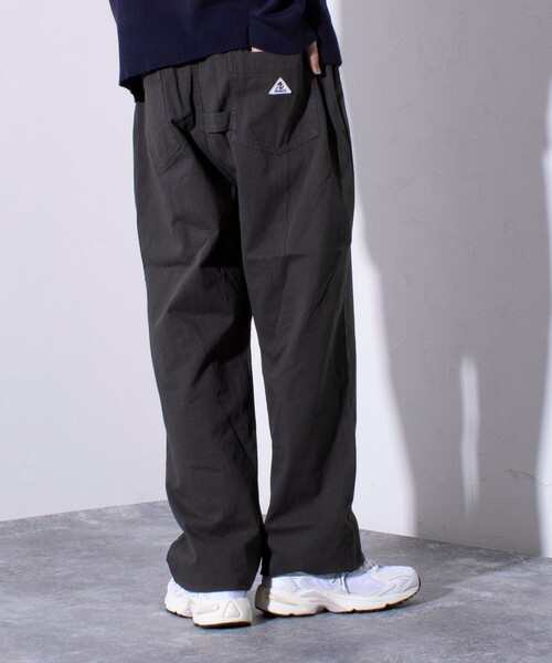 GEVACO（ゲバコ）の「【GEVACO/ゲバコ】イージーウエストストレートパンツ ワンポイントロゴ（チノパンツ・メンズ・ブラック/キャメル/チャコールグレー・M/L）」の22枚目の写真