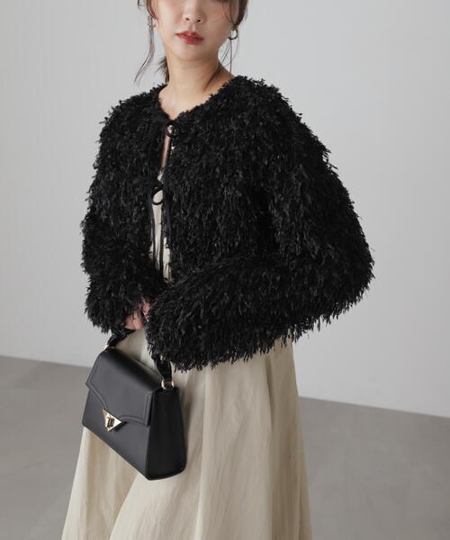 FREE'S MART(フリーズマート)の「◆フェザーライクカーディガン(カーディガン/ボレロ・レディース・ホワイト/ブラック・FREE)」の19枚目の写真