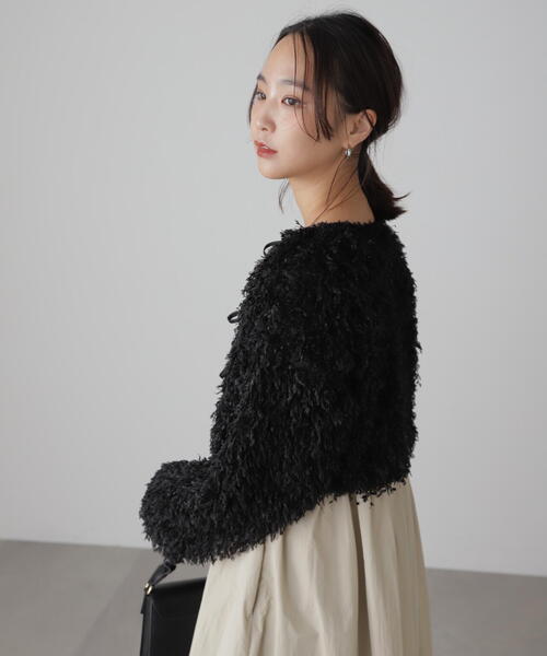 FREE'S MART(フリーズマート)の「◆フェザーライクカーディガン(カーディガン/ボレロ・レディース・ホワイト/ブラック・FREE)」の20枚目の写真