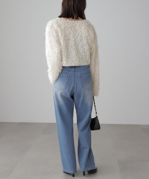 FREE'S MART(フリーズマート)の「◆フェザーライクカーディガン(カーディガン/ボレロ・レディース・ホワイト/ブラック・FREE)」の7枚目の写真