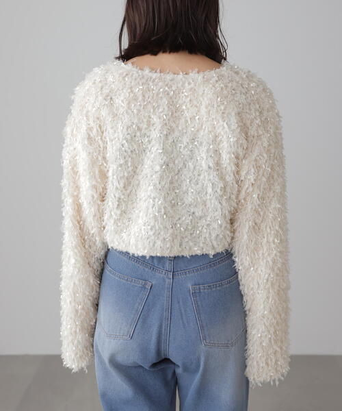 FREE'S MART(フリーズマート)の「◆フェザーライクカーディガン(カーディガン/ボレロ・レディース・ホワイト/ブラック・FREE)」の13枚目の写真