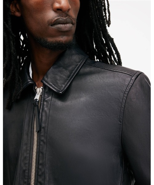ALLSAINTS(オールセインツ)の「EROL ZIP UP LEATHER JACKET | EROL ジップ アップ レザー ジャケット(その他アウター・メンズ・ブラック・M/S/L/XL/XS)」の4枚目の写真