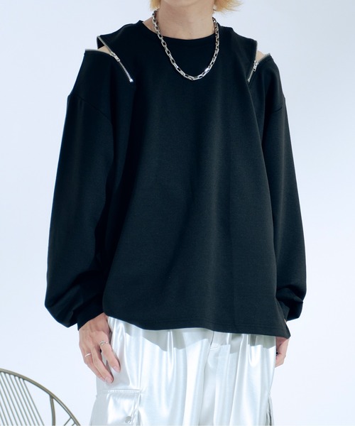 ショルダージップポンチロンT（Tシャツ/カットソー）｜Ellno Loset