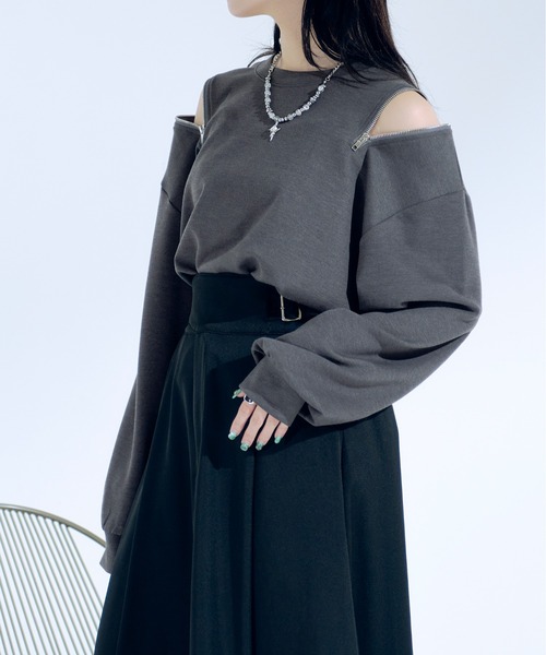 ショルダージップポンチロンT（Tシャツ/カットソー）｜Ellno Loset