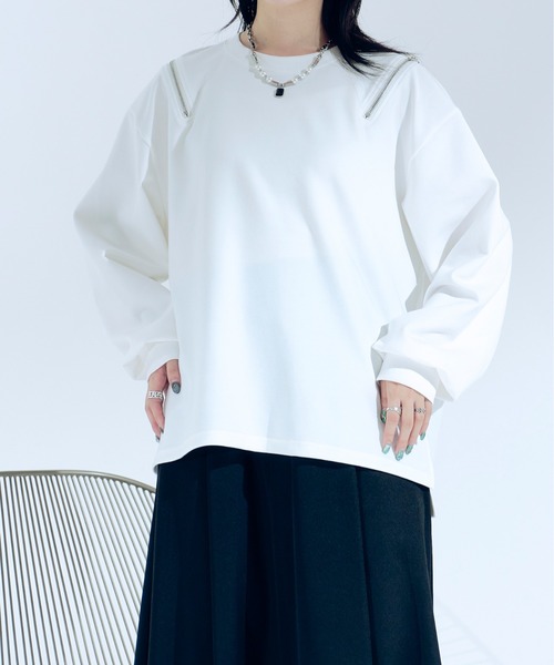 ショルダージップポンチロンT（Tシャツ/カットソー）｜Ellno Loset