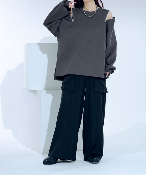 ショルダージップポンチロンT（Tシャツ/カットソー）｜Ellno Loset