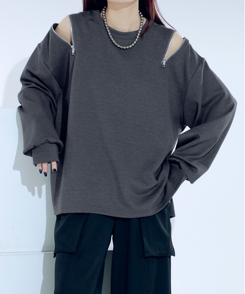 Ellno Loset(エルノロゼット)の「ショルダージップポンチロンT(Tシャツ/カットソー・メンズ・オフホワイト/ブラック/チャコールグレー・LARGE/MEDIUM/SMALL)」の19枚目の写真