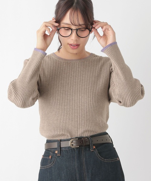 GLOBAL WORK（グローバルワーク）の「メルティリブクルーネックプルオーバー/115928（ニット/セーター・レディース・ベージュ/チャコールグレー/モカ/ブラック/アイボリー・MEDIUM/LARGE）」の5枚目の写真