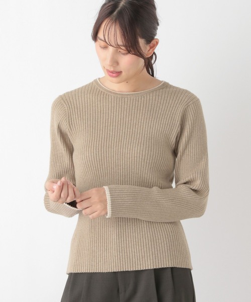 GLOBAL WORK（グローバルワーク）の「メルティリブクルーネックプルオーバー/115928（ニット/セーター・レディース・ベージュ/チャコールグレー/モカ/ブラック/アイボリー・MEDIUM/LARGE）」の18枚目の写真