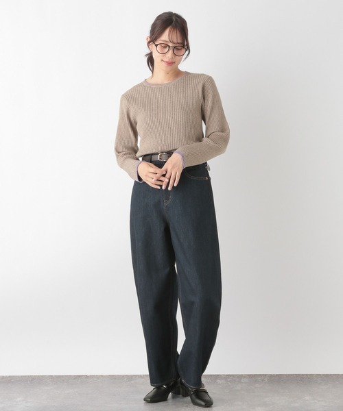 GLOBAL WORK（グローバルワーク）の「メルティリブクルーネックプルオーバー/115928（ニット/セーター・レディース・ベージュ/チャコールグレー/モカ/ブラック/アイボリー・MEDIUM/LARGE）」の11枚目の写真