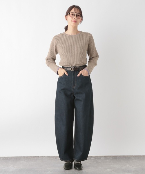 GLOBAL WORK（グローバルワーク）の「メルティリブクルーネックプルオーバー/115928（ニット/セーター・レディース・ベージュ/チャコールグレー/モカ/ブラック/アイボリー・MEDIUM/LARGE）」の12枚目の写真