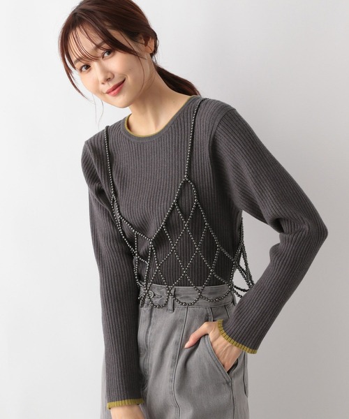 セール】メルティリブクルーネックプルオーバー/115928（ニット