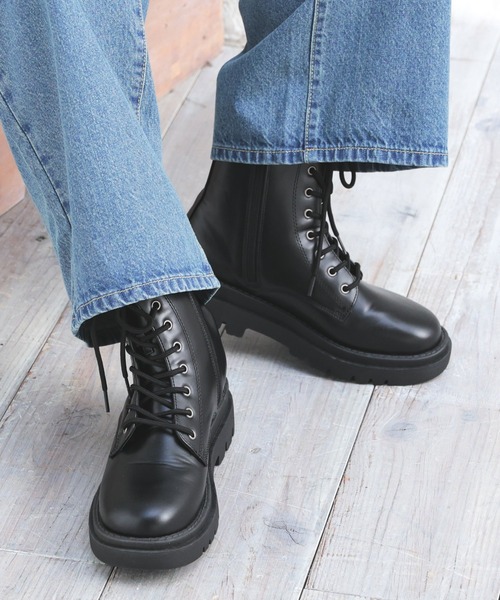 Honeys（ハニーズ）の「厚底レースアップブーツ（ブーツ）」 - WEAR