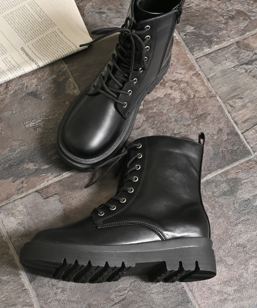 Honeys（ハニーズ）の「厚底レースアップブーツ（ブーツ）」 - WEAR