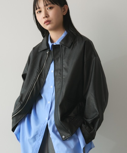 Aunt Marie's（アントマリーズ）の「フェイクレザーオーバーブルゾン（ブルゾン・レディース・ブラック・FREE）」の18枚目の写真