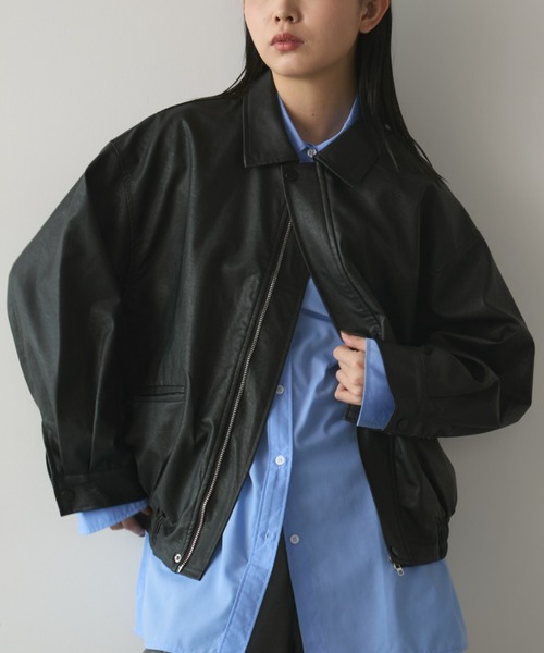 Aunt Marie's（アントマリーズ）の「フェイクレザーオーバーブルゾン（ブルゾン・レディース・ブラック・FREE）」の21枚目の写真