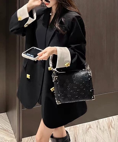 gossip!ロサンゼルス(ゴシップロサンゼルス)の「オーバーサイズ配色テーラードジャケット(テーラードジャケット・レディース・ブラック・M/L)」の11枚目の写真