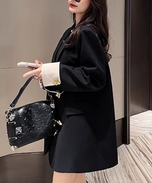 gossip!ロサンゼルス(ゴシップロサンゼルス)の「オーバーサイズ配色テーラードジャケット(テーラードジャケット・レディース・ブラック・M/L)」の12枚目の写真