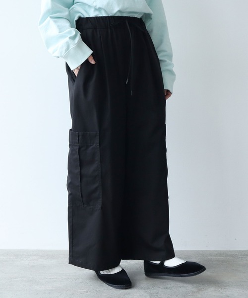 yuni(ユニ )の「強撚ラチネ カーゴパンツ(カーゴパンツ・レディース・ブラック/ベージュ・FREE)」の18枚目の写真