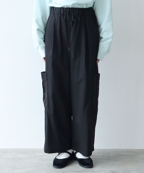 yuni(ユニ )の「強撚ラチネ カーゴパンツ(カーゴパンツ・レディース・ブラック/ベージュ・FREE)」の20枚目の写真