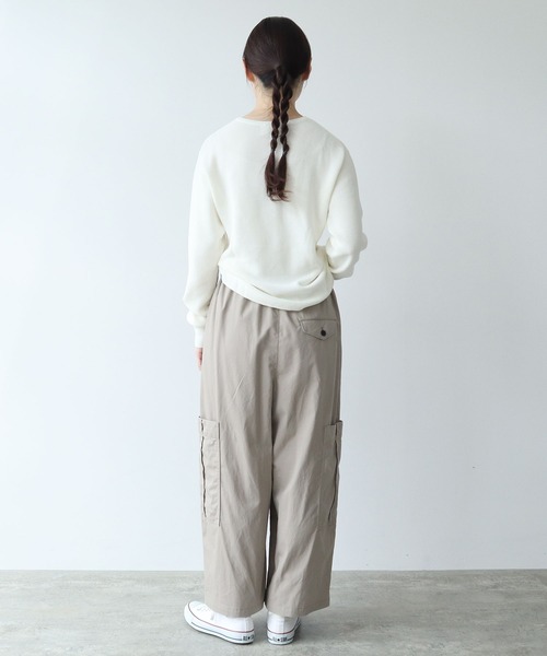 yuni(ユニ )の「強撚ラチネ カーゴパンツ(カーゴパンツ・レディース・ブラック/ベージュ・FREE)」の6枚目の写真