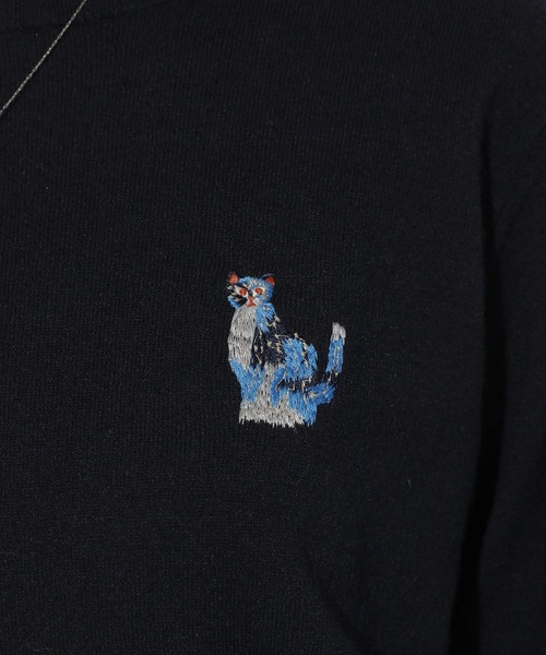Elura(エルーラ)の「<タムロアヤノさんコラボ>ねこ刺繍ニット(ニット/セーター・レディース・ライトベージュ/ダークネイビー・FREE)」の18枚目の写真