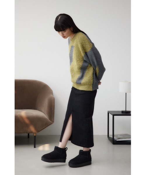 【美品】MOUSSY 厚底 ショートブーツ 24cm MOUSSY マウジー ショートブーツ ブラック L 厚底 ヒール moussy