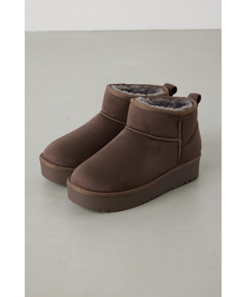 【美品】MOUSSY 厚底 ショートブーツ 24cm 厚底ムートンショートブーツ（ブーツ）｜AZUL BY MOUSSY（アズールバイ