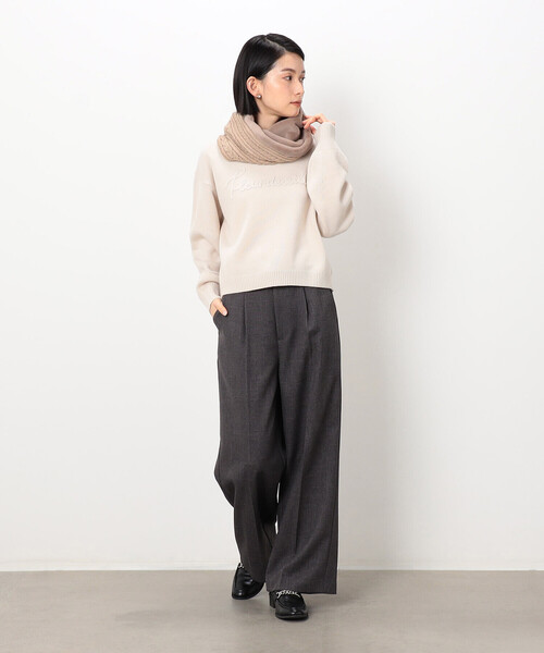 COMME CA ISM(コムサイズム)の「フェイクファー×ケーブル編み スヌード(ストール/ショール・メンズ・ブラック/チャコール/ベージュ・FREE)」の10枚目の写真