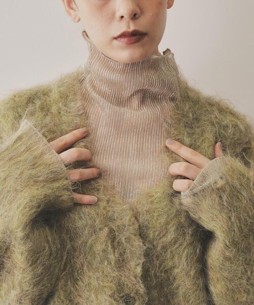 VIRAL.（バイラル）の「【VIRAL．】ブークレシャギーVネックカーディガン（カーディガン/ボレロ・レディース・グリーン/オレンジ・00）」の6枚目の写真