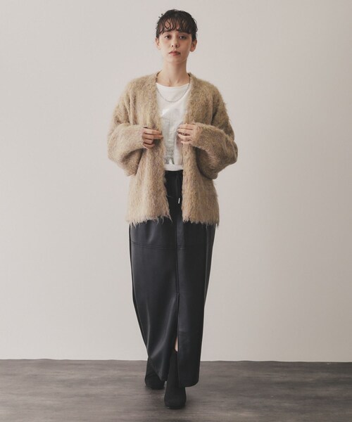 VIRAL.（バイラル）の「【VIRAL．】ブークレシャギーVネックカーディガン（カーディガン/ボレロ・レディース・グリーン/オレンジ・00）」の16枚目の写真