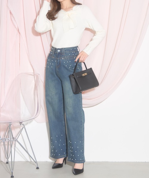 tocco closet(トッコ クローゼット)の「【ZOZO限定】スパークルパールデニムパンツ(デニムパンツ・レディース・ブルー・M)」の20枚目の写真