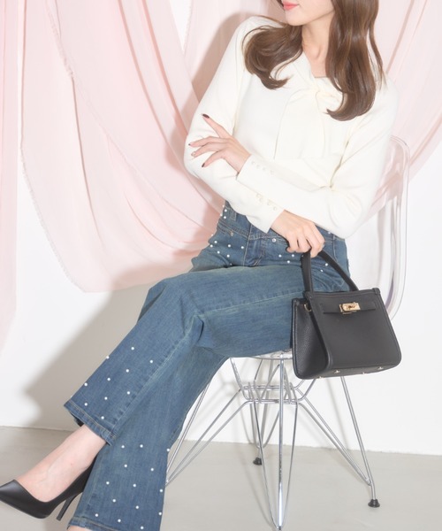tocco closet(トッコ クローゼット)の「【ZOZO限定】スパークルパールデニムパンツ(デニムパンツ・レディース・ブルー・M)」の18枚目の写真