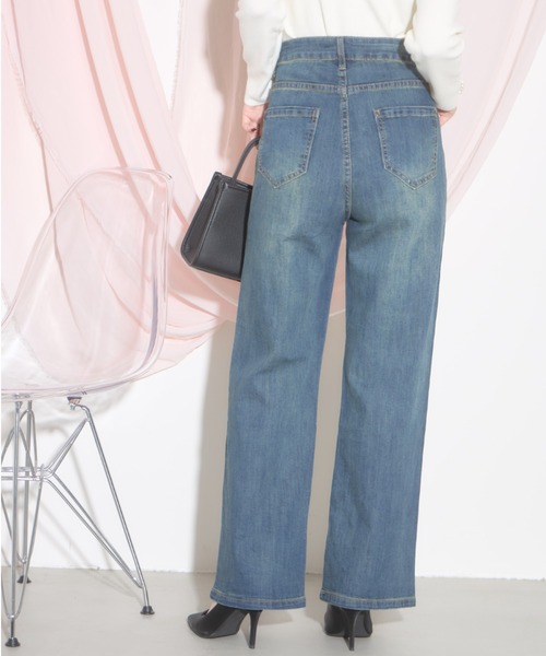 tocco closet(トッコ クローゼット)の「【ZOZO限定】スパークルパールデニムパンツ(デニムパンツ・レディース・ブルー・M)」の6枚目の写真