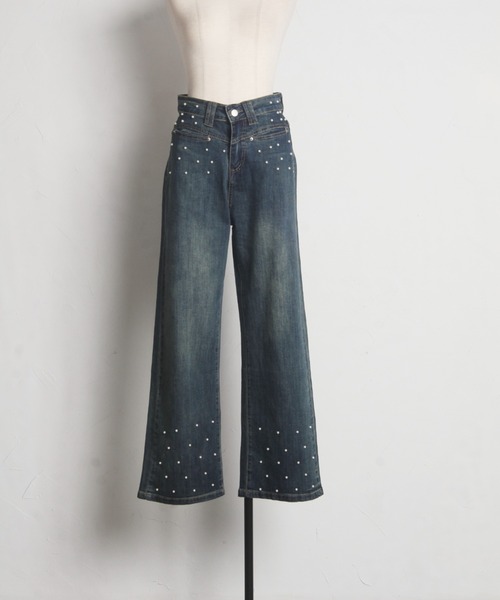 tocco closet(トッコ クローゼット)の「【ZOZO限定】スパークルパールデニムパンツ(デニムパンツ・レディース・ブルー・M)」の10枚目の写真