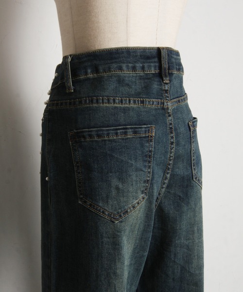 tocco closet(トッコ クローゼット)の「【ZOZO限定】スパークルパールデニムパンツ(デニムパンツ・レディース・ブルー・M)」の13枚目の写真
