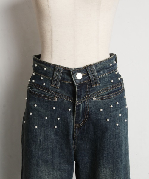 tocco closet(トッコ クローゼット)の「【ZOZO限定】スパークルパールデニムパンツ(デニムパンツ・レディース・ブルー・M)」の14枚目の写真