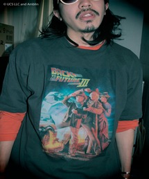 『バック・トゥ・ザ・フューチャー3』"""Back to the FutureⅢ"" T-Shirt" 半袖プリントTシャツ ビックシルエット ピグメント加工 ヴィンテージライク