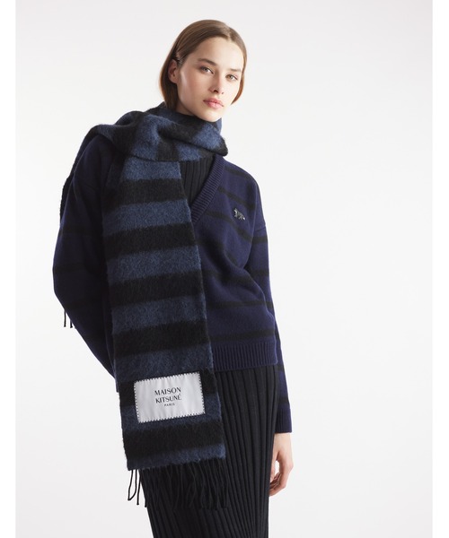 羊さん セール】FESTIVE BABY ALPACA STRIPED SCARF（マフラー