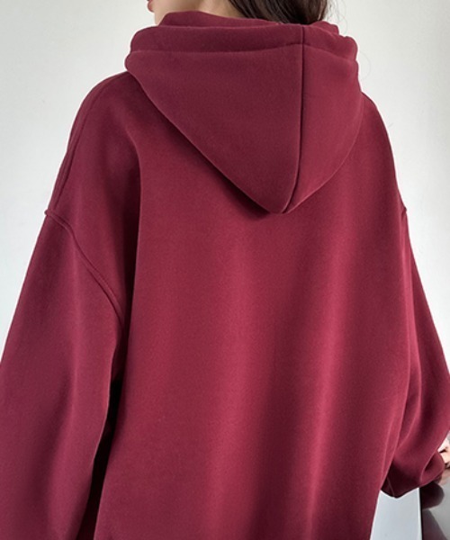 【セール】裏起毛 パーカー ロゴワッペン刺繍 プルオーバートップス（パーカー）｜COCOMOMO（ココモモ）