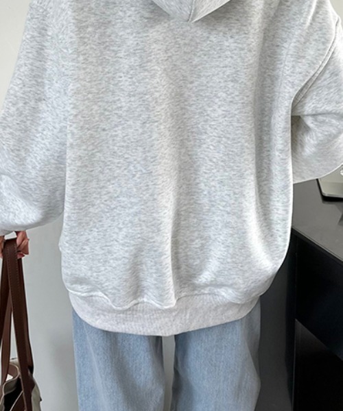 【セール】裏起毛 パーカー ロゴワッペン刺繍 プルオーバートップス（パーカー）｜COCOMOMO（ココモモ）